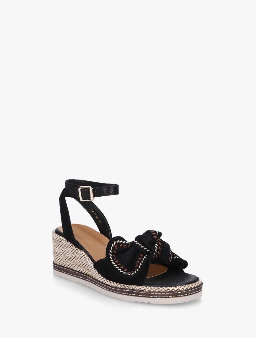 Sleehaksandalen met strik - Zwart - Image 2