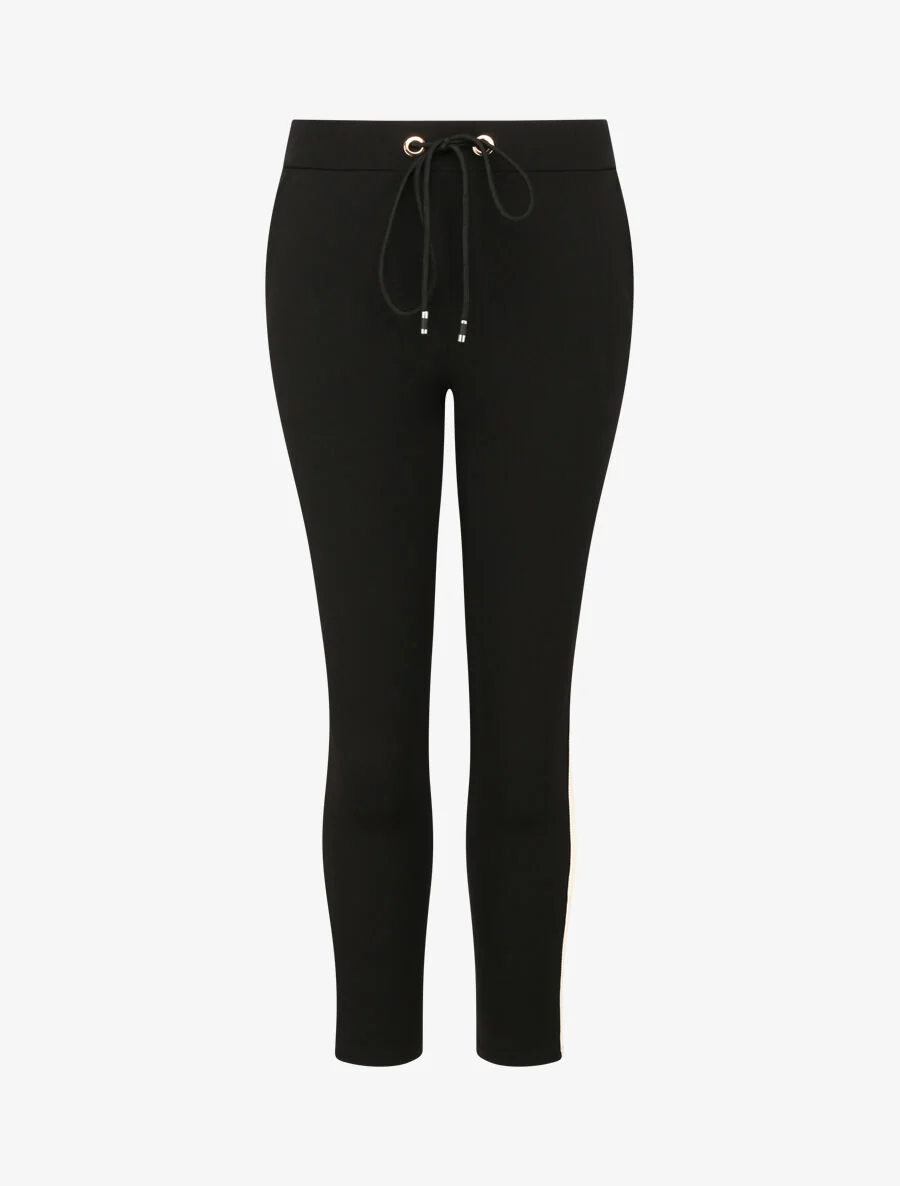 Slim fit 7/8 hoge taille jogger broek - Zwart
