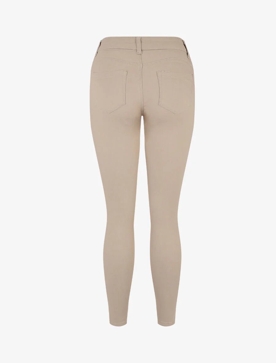 Slim fit effen jeans - Beige - Image 2