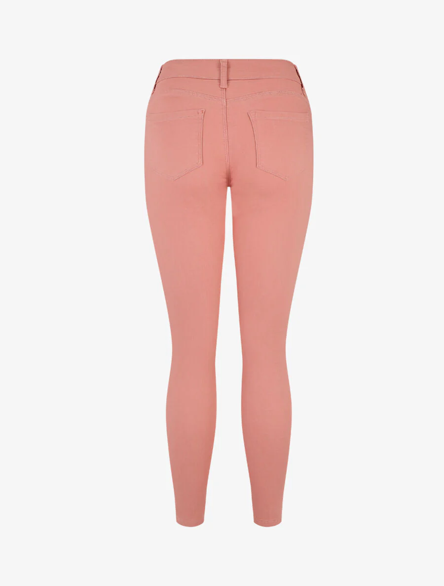 Slim fit effen jeans - Roze - Image 2