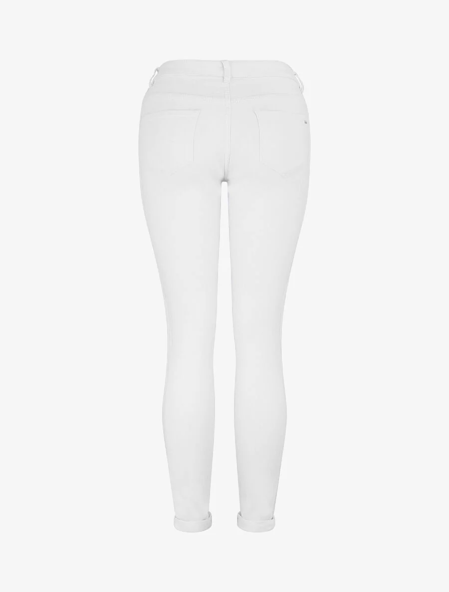 Slim fit effen jeans - wit - Image 2