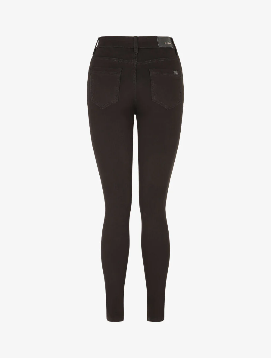 Slim fit effen jeans - Zwart - Image 2