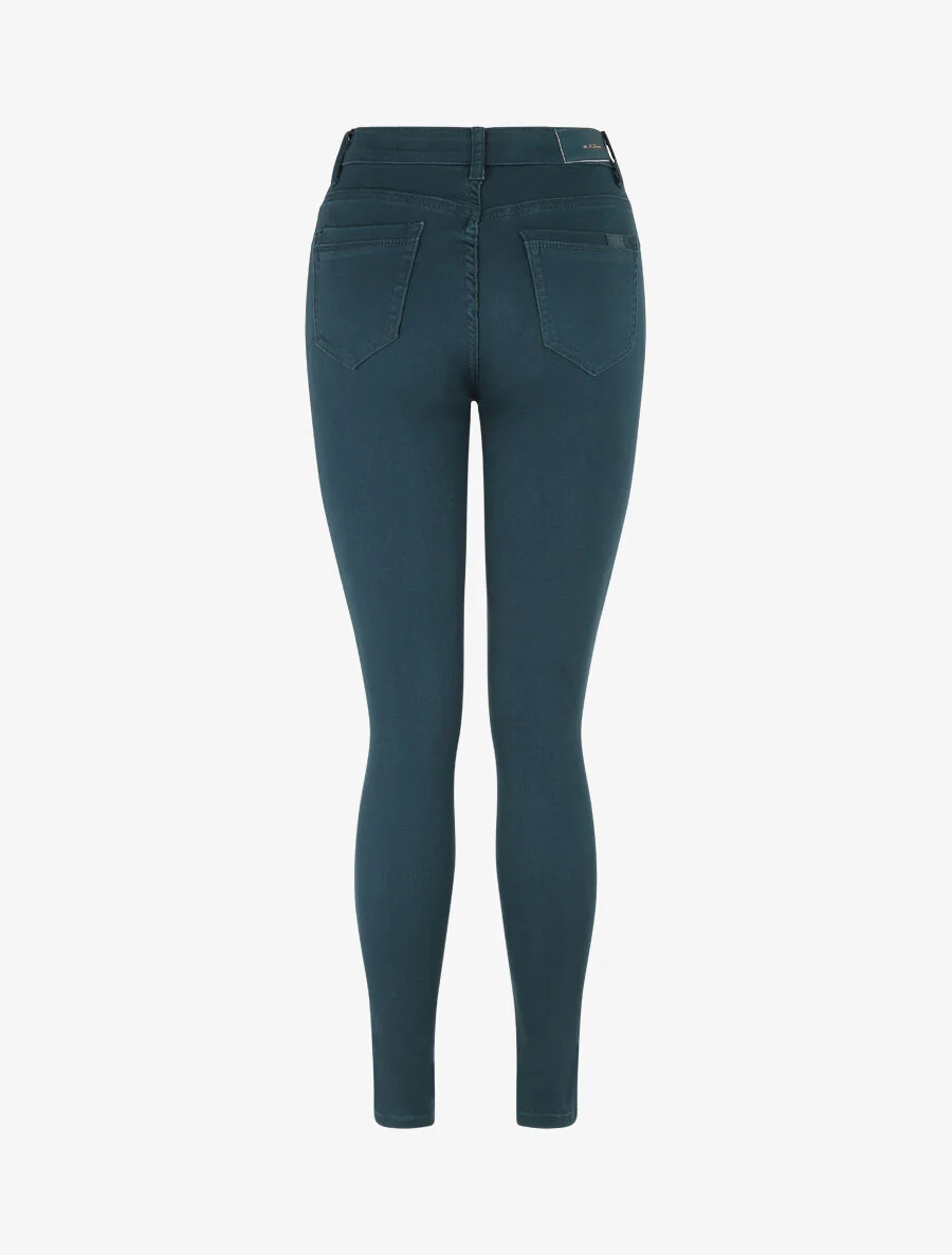 Slim fit effen jeans - Blauwgroen - Image 2