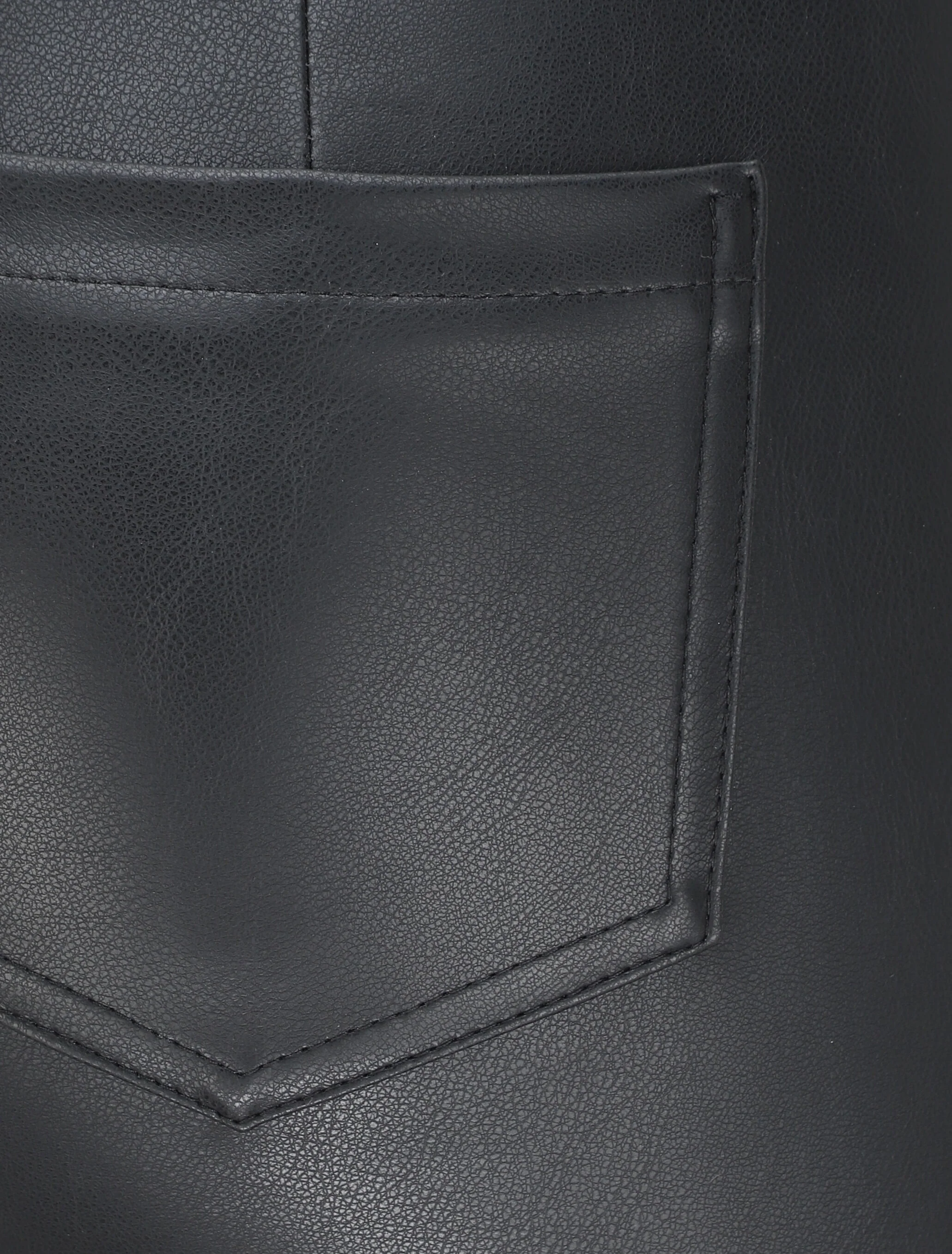 Slim fit imitatiebroek - Zwart - Image 3