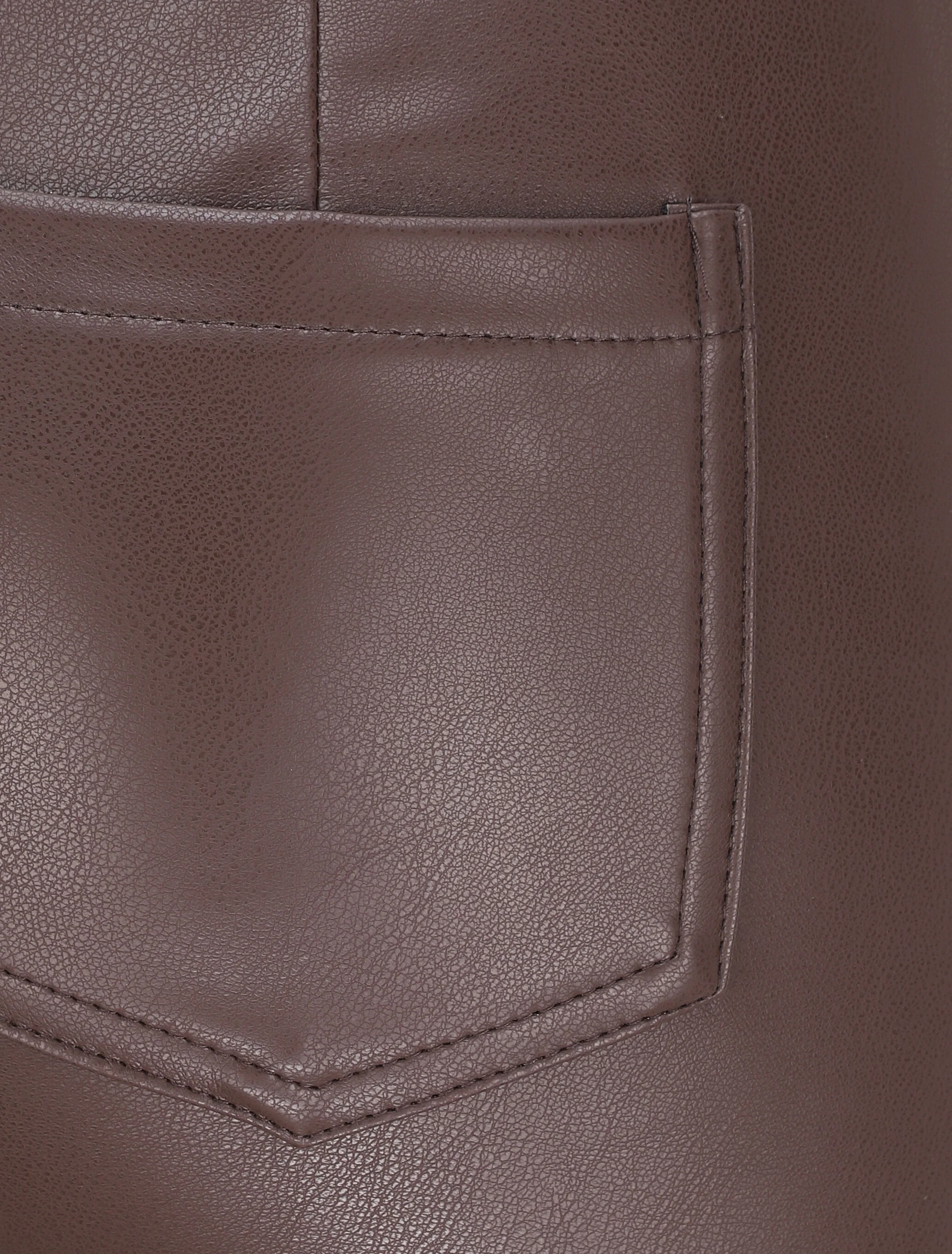 Slim fit imitatiebroek - Bruin - Image 3