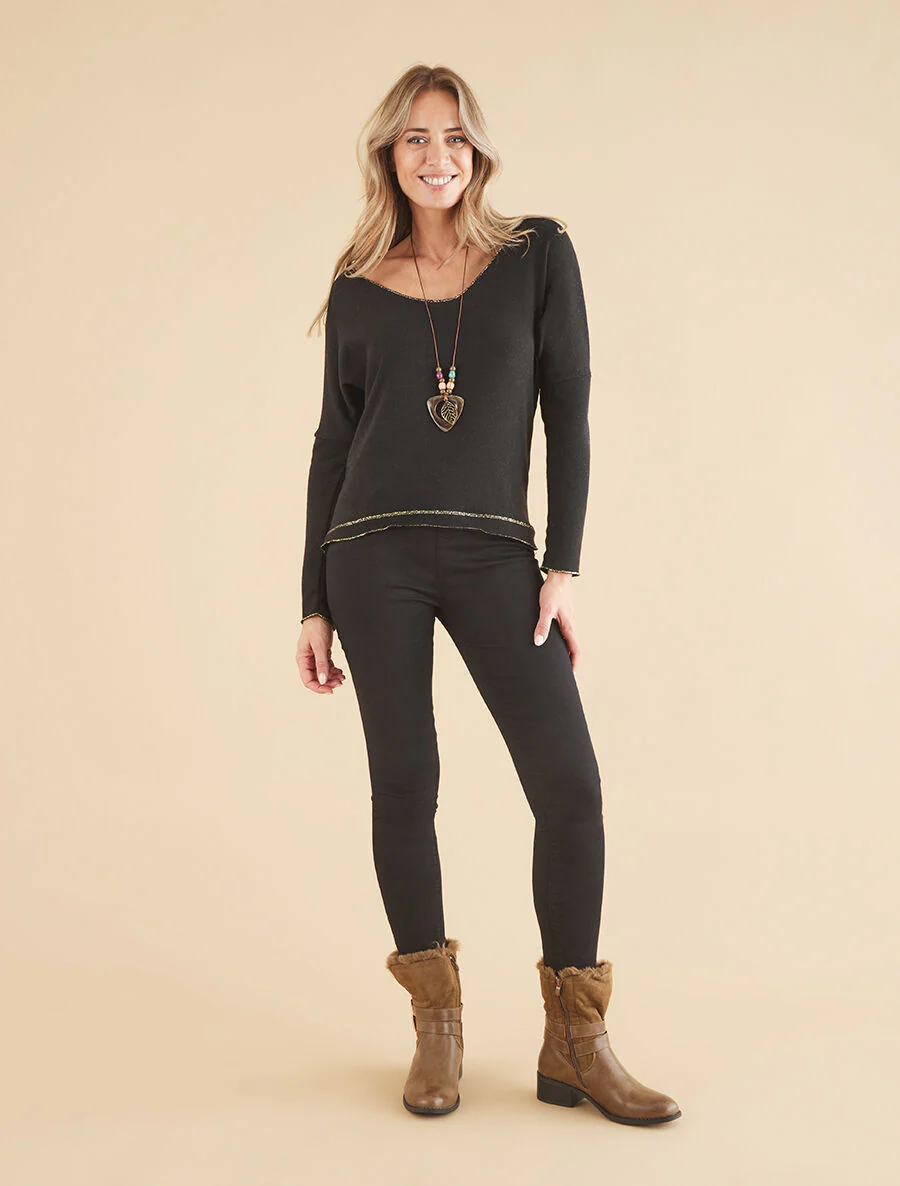 Slim-fit jeans met elastiek - Zwart - Image 4