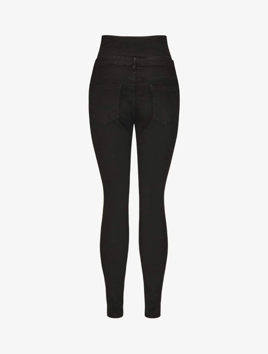 Slim-fit jeans met empire taille - zwart - Image 2