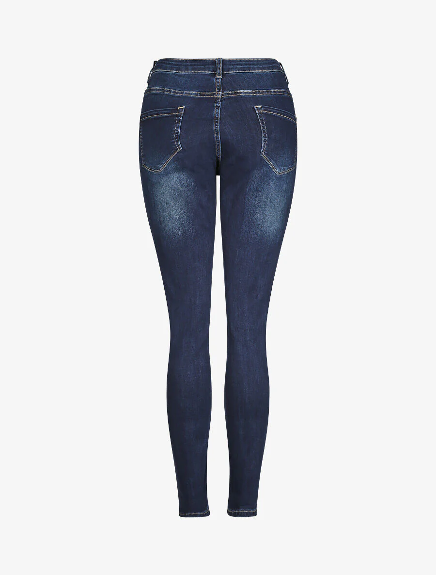 Jean grote maat slim met hoge taille - Donkerblauw - Image 2