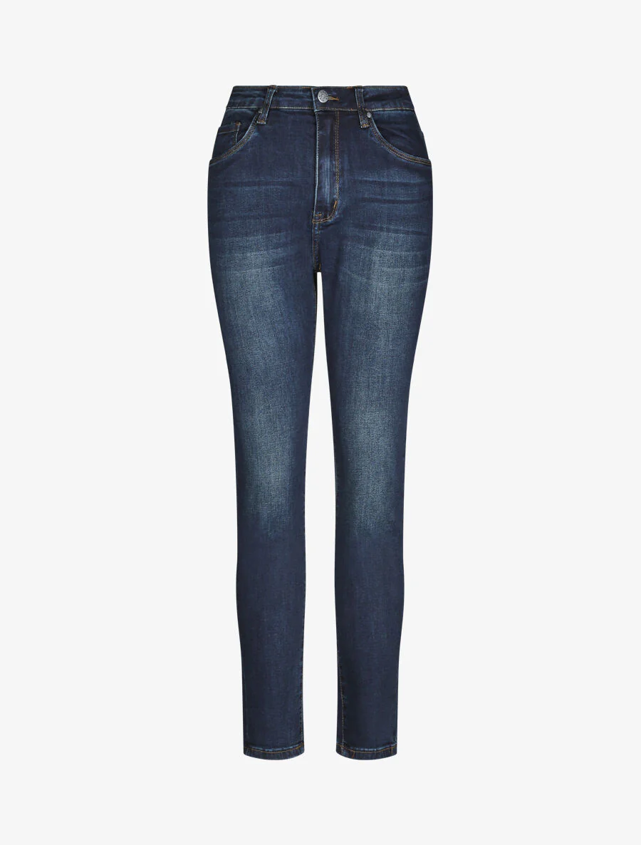 Jean grote maat slim met hoge taille - Donker denim