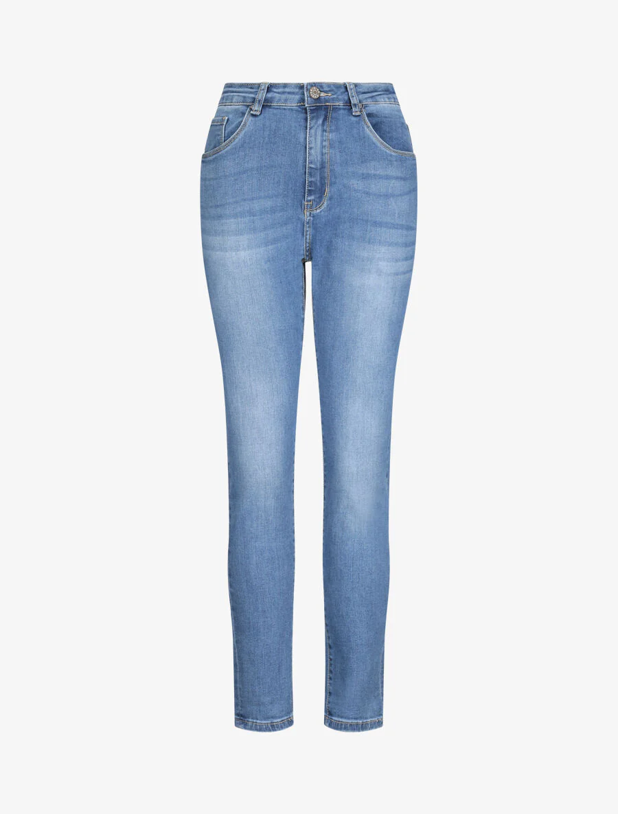 Jean grote maat slim met hoge taille - Blauw