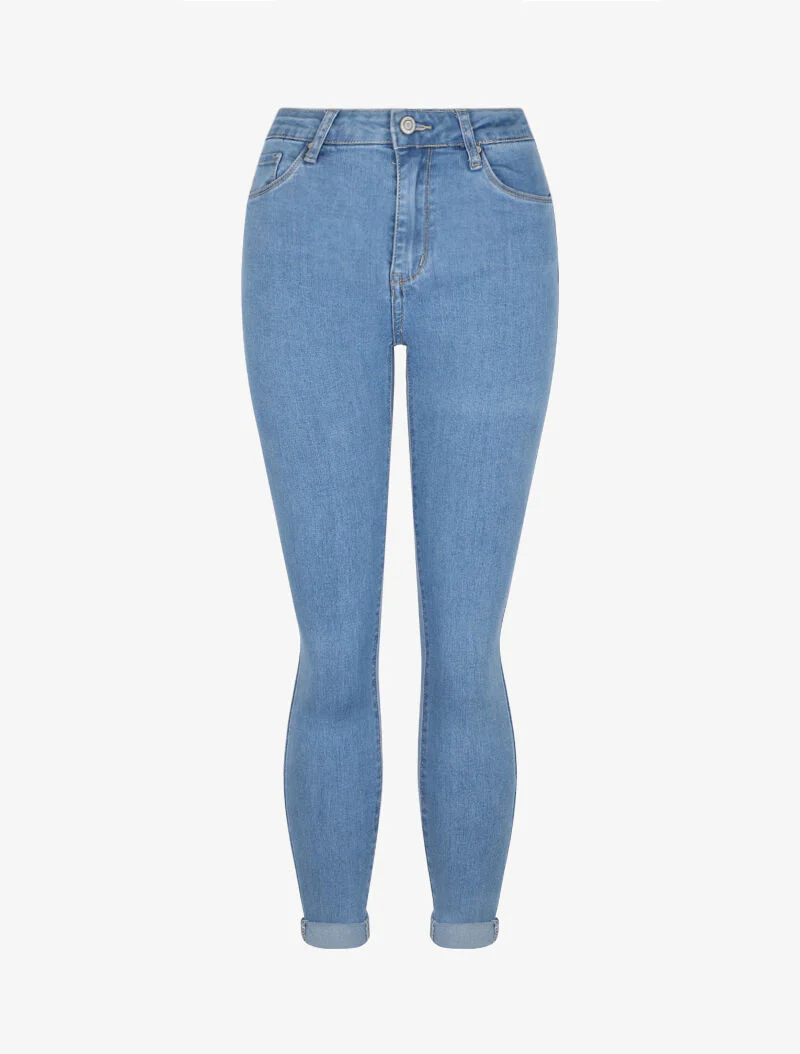 Slim fit jeans met normale taille - Blauw denim