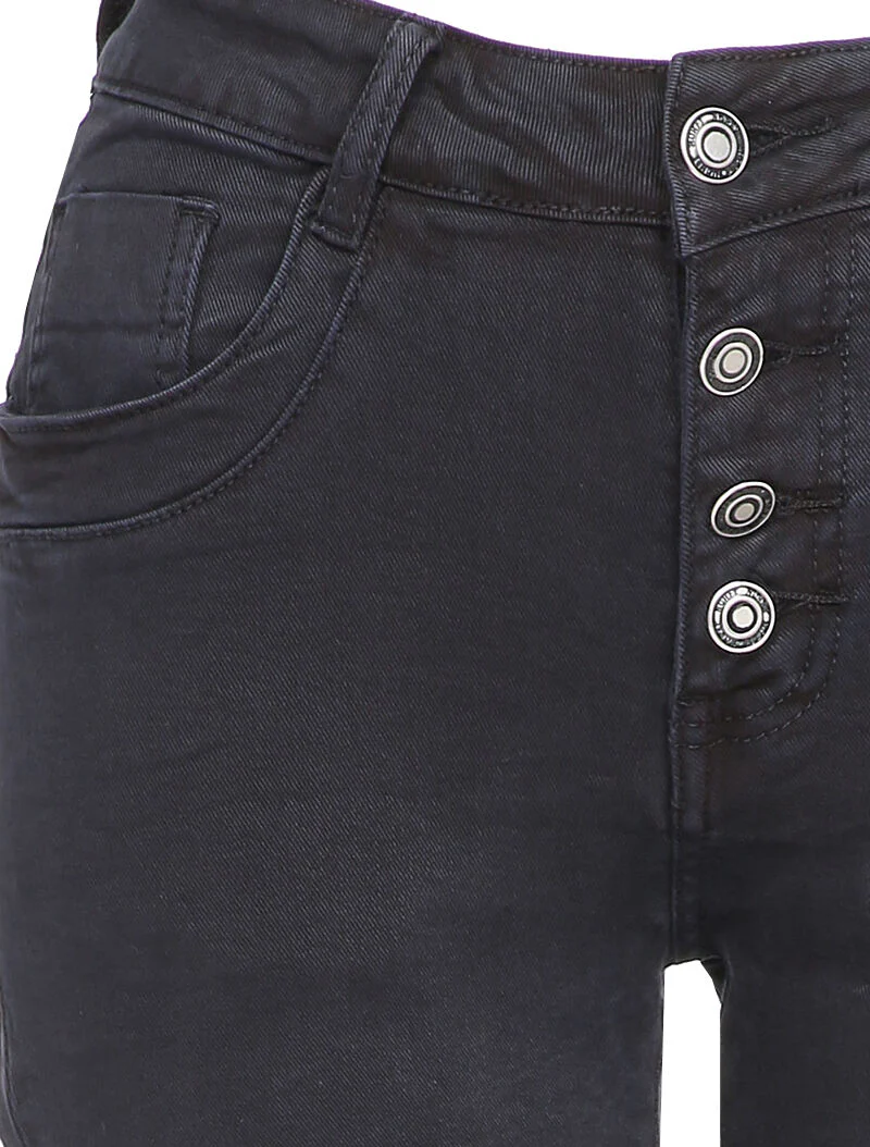 Skinny jeans met schuine naden - Marineblauw - Image 3