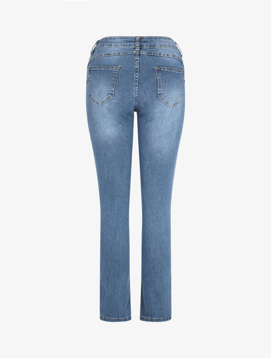 Slim fit-jeans met standaard taille - Blauw - Image 2