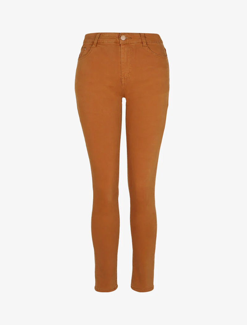 Jean slim met standaard taille - Camel