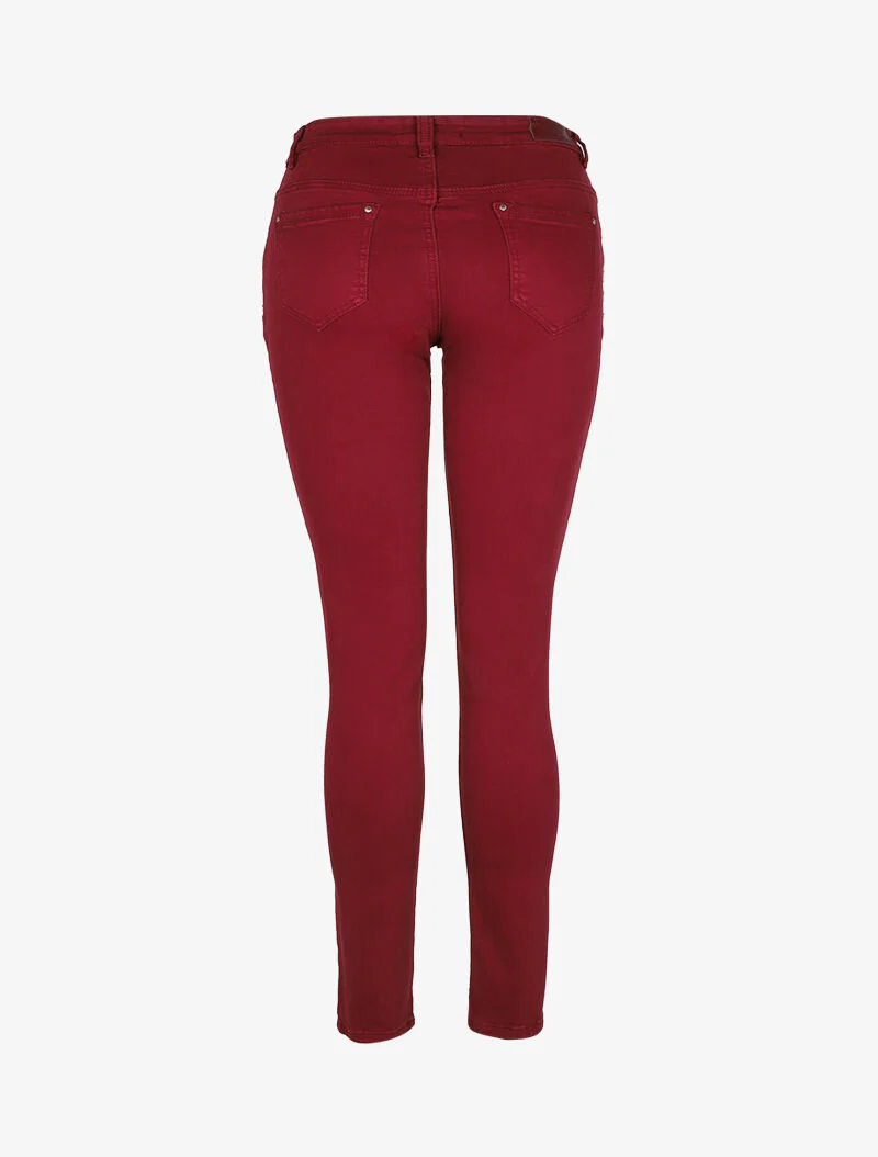Slim fit jeans met standaard taille - Bordeaux - Image 2