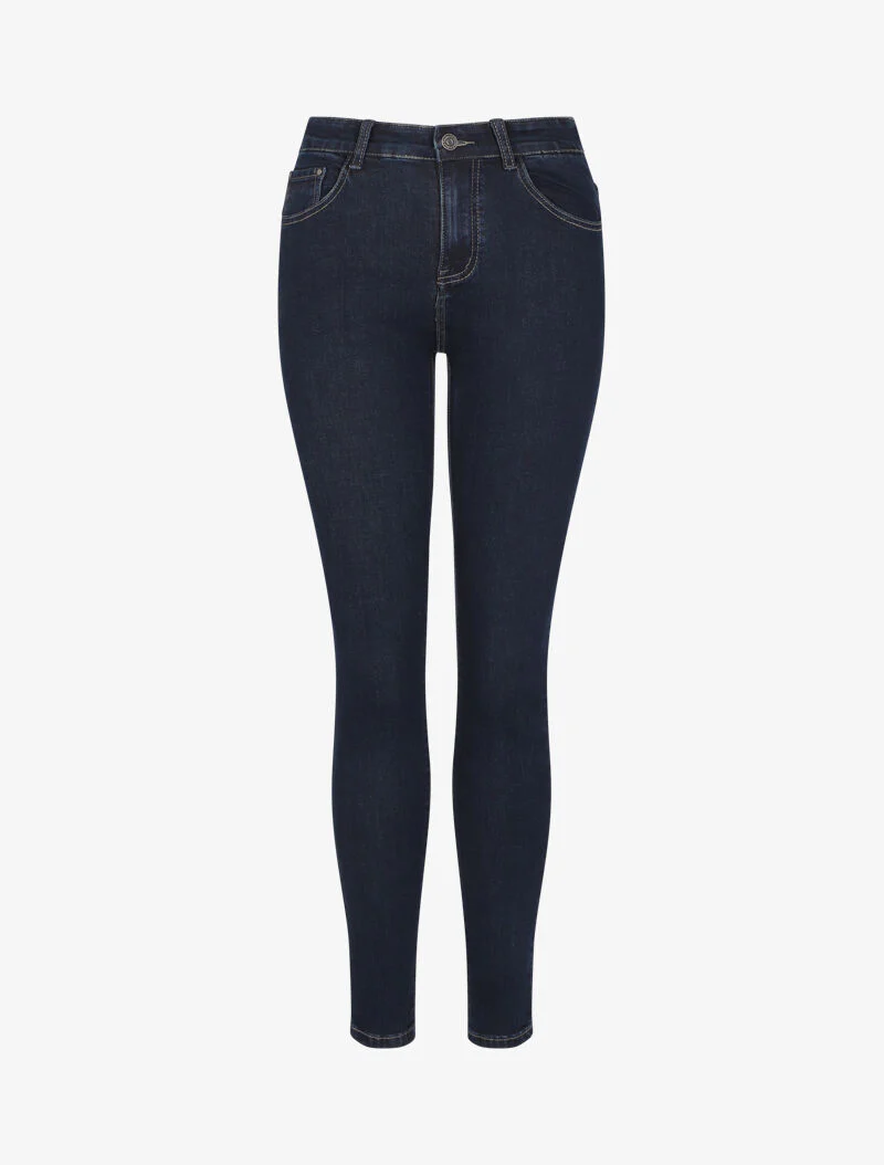 Slim fit jeans met standaard taille - Blauw denim