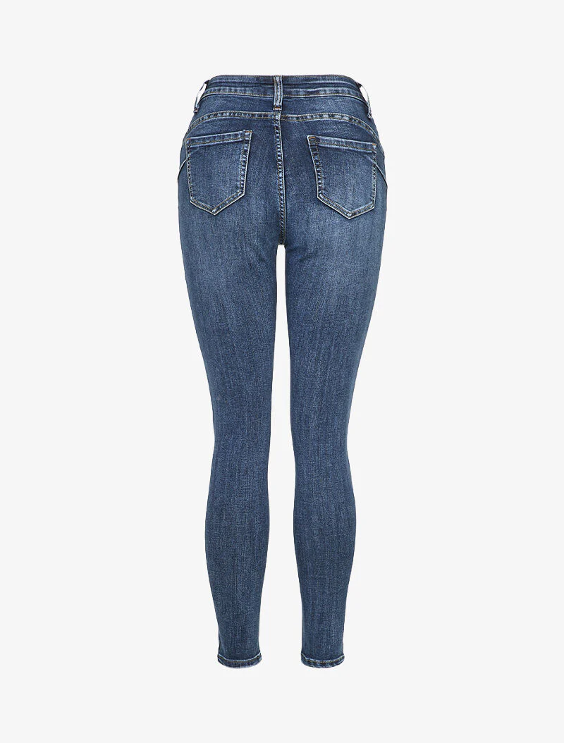 Slim fit jeans met standaard taille - Blauw denim - Image 2