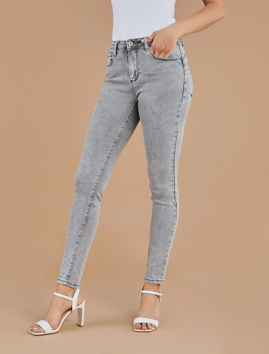 Slim fit push up jeans - Grijs - Image 4