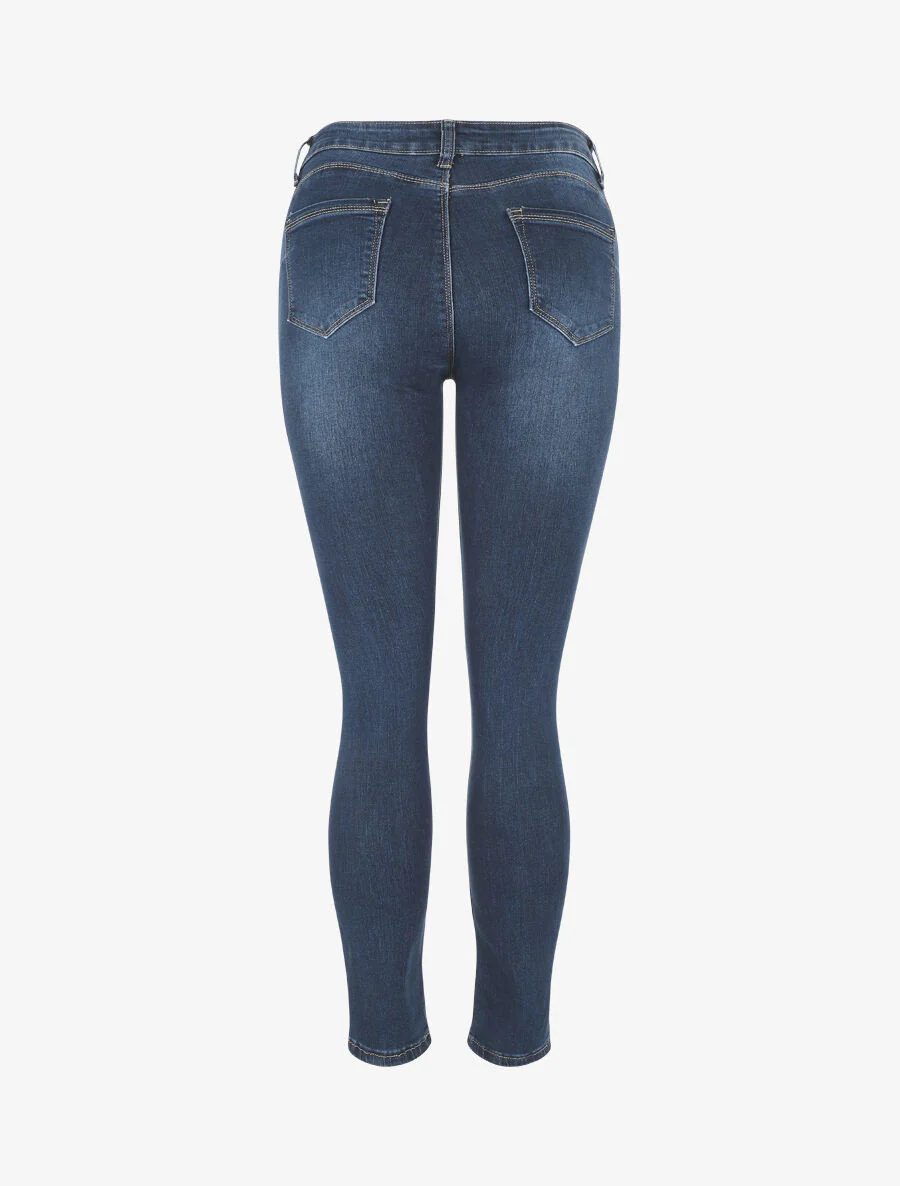 Slim fit push-up jeans. standaard taille - blauw - Image 2