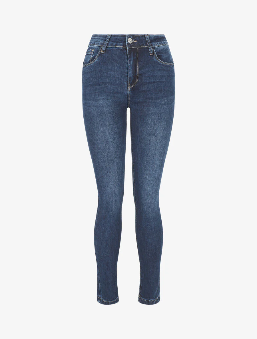 Slim fit push-up jeans. standaard taille - blauw