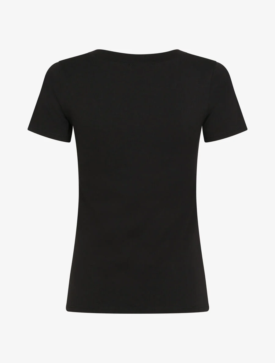 Slim fit T-shirt met boodschap en zonnebloemen - Zwart - Image 2