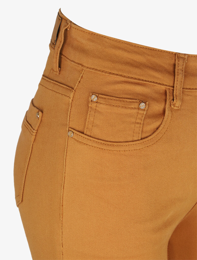 Slimme stretch jeans met hoge taille - Mosterd - Image 3
