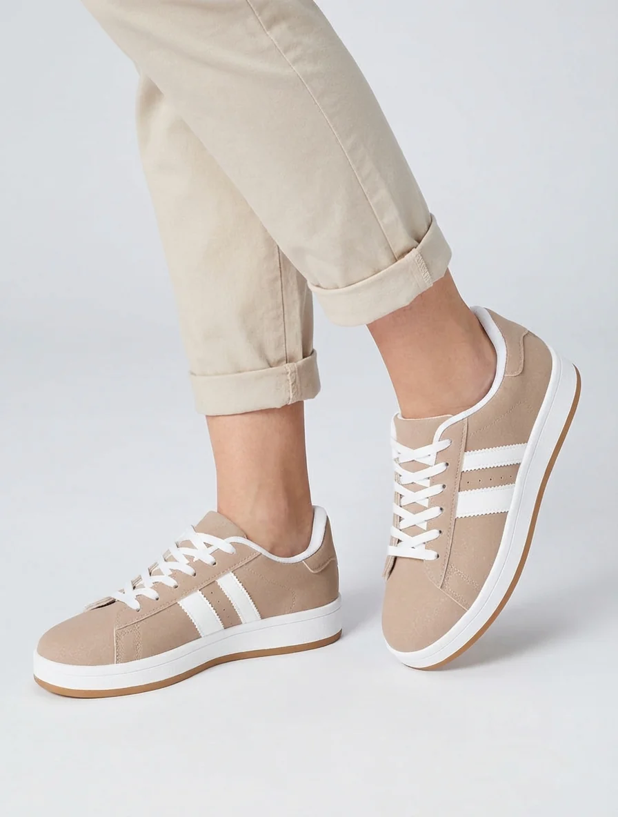 Sneakers in nubucklook met contrasterende banden - Mol - Image 5