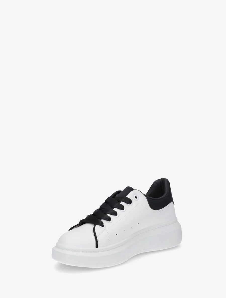 Sneakers in tweekleurig imitatieleer - Zwart - Image 3