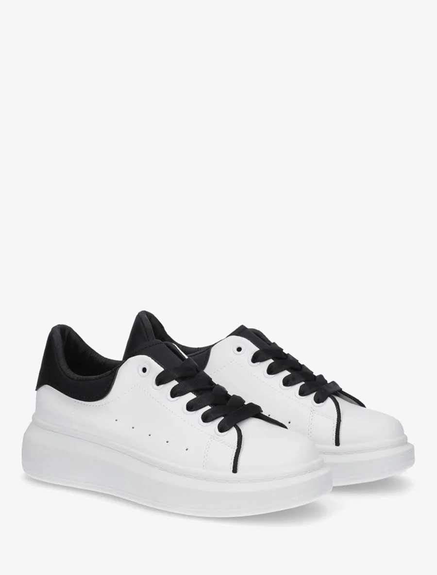 Sneakers in tweekleurig imitatieleer - Zwart - Image 4