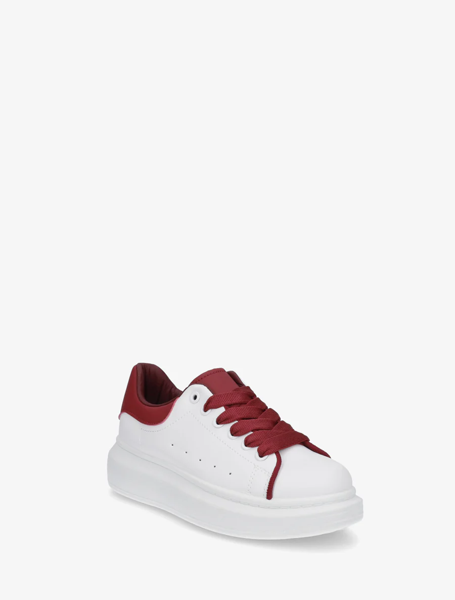 Sneakers in tweekleurig imitatieleer - Bordeaux - Image 2