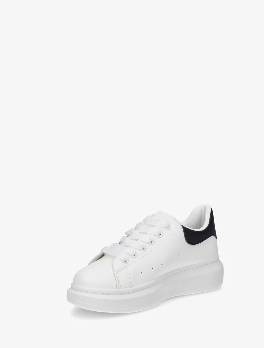 Sneakers met contrasterende hielversteviging - Wit/zwart - Image 3