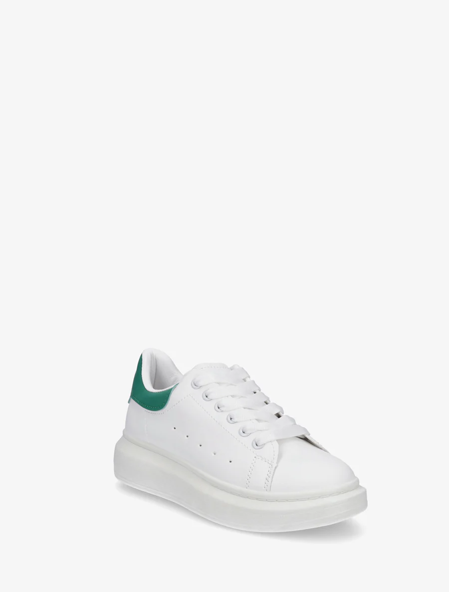 Sneakers met contrasterende hielversteviging - Wit/groen - Image 2