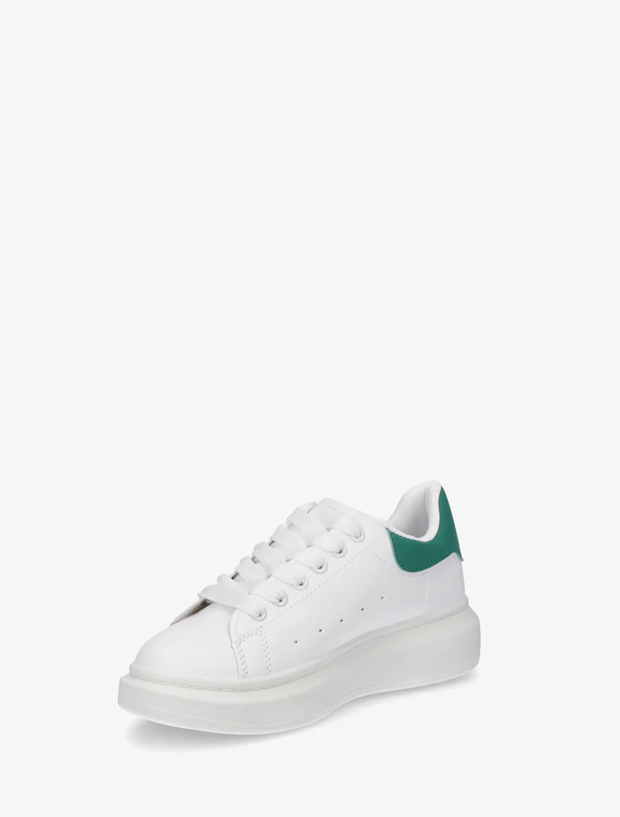 Sneakers met contrasterende hielversteviging - Wit/groen - Image 3
