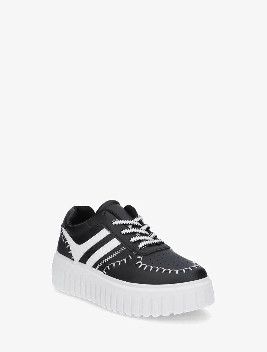 Sneakers met contrasterende stiksels - Zwart - Image 2