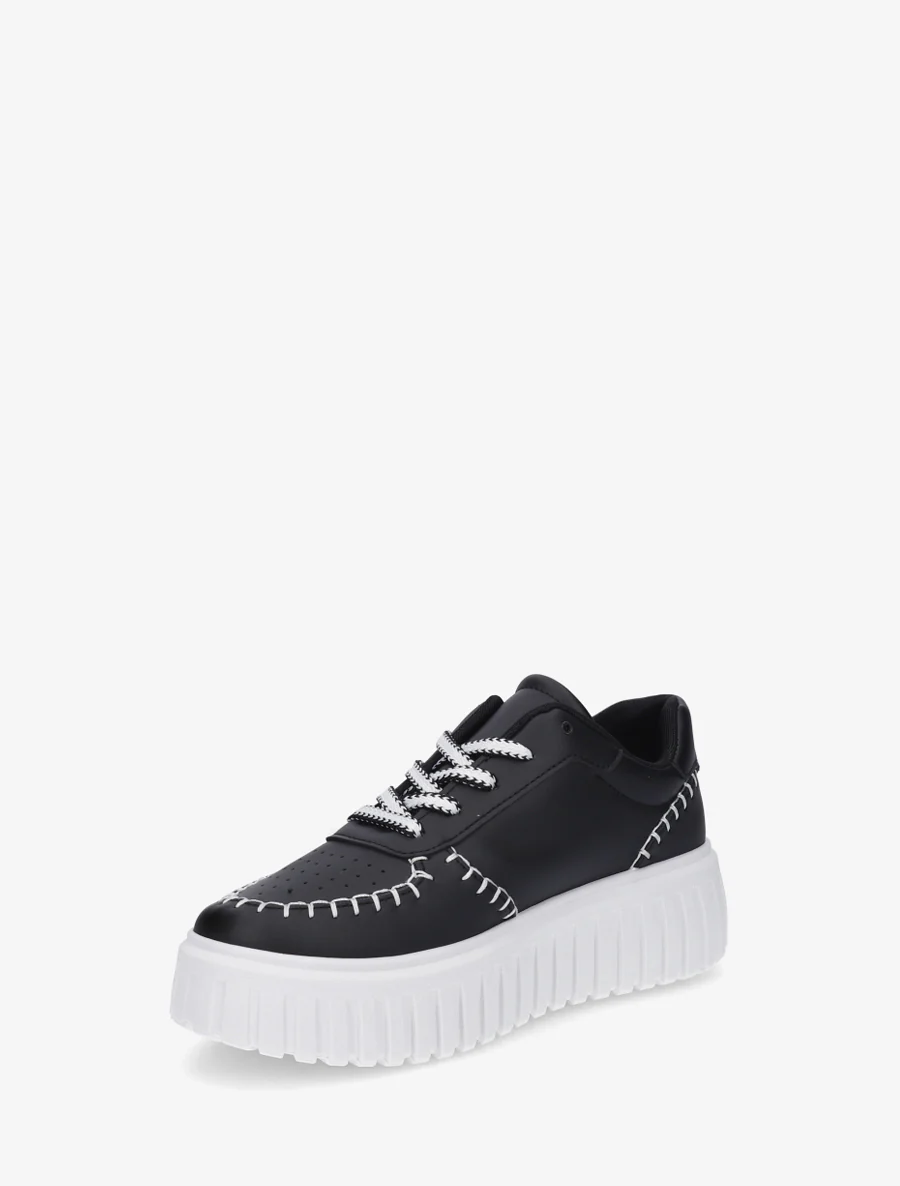 Sneakers met contrasterende stiksels - Zwart - Image 3