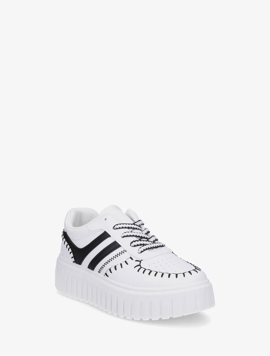 Sneakers met contrasterende stiksels - Wit - Image 2