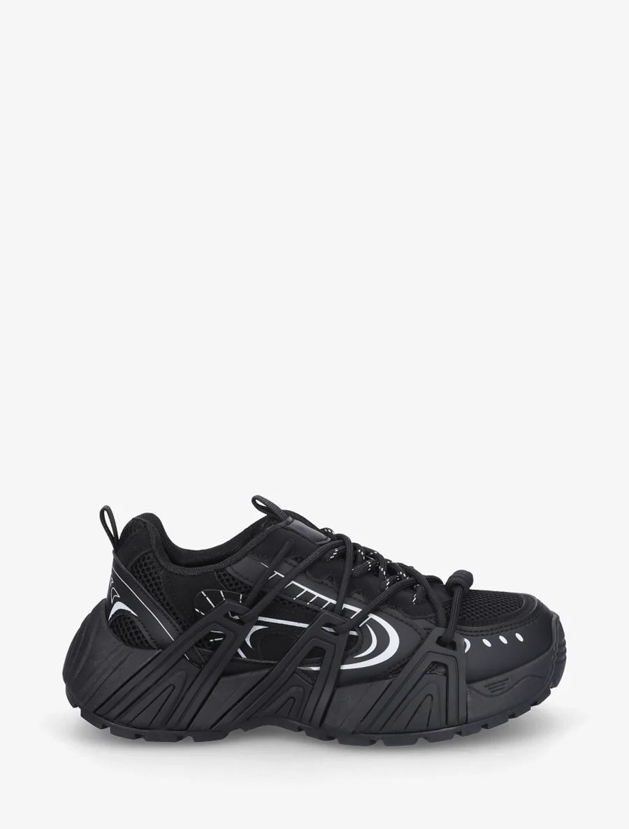 Sneakers met dubbele veters - Zwart