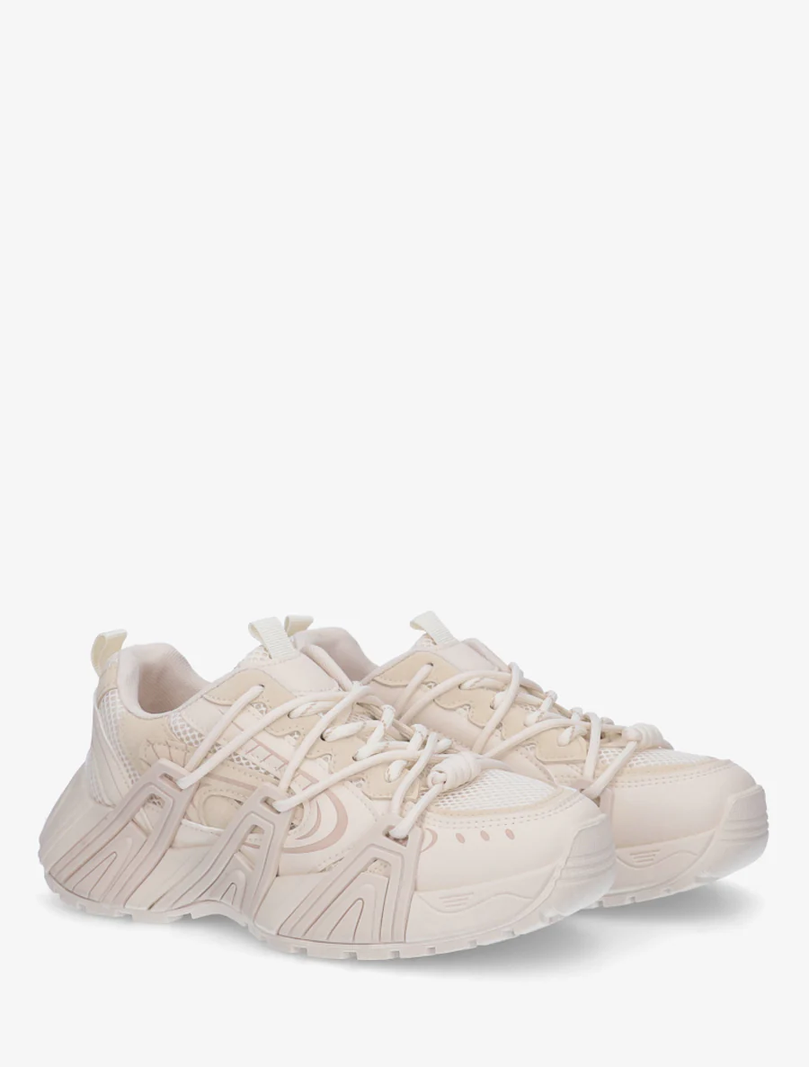 Sneakers met dubbele veters - Beige - Image 4