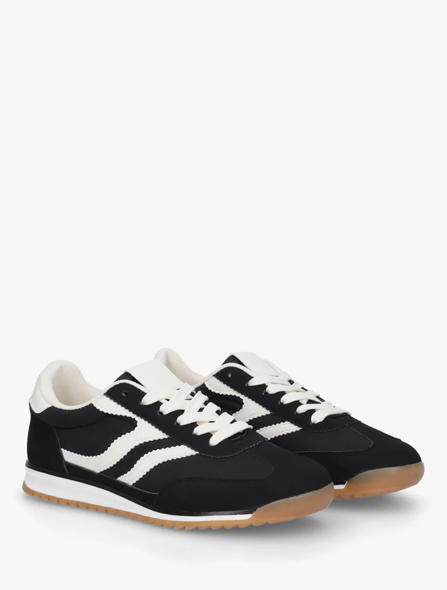 Sneakers met dubbele veters - Zwart - Image 4
