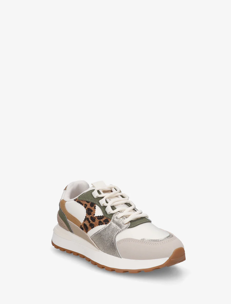 Sneakers met fantasie-inzetstukken - Beige - Image 2