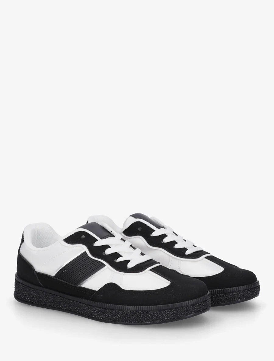 Sneakers met gekleurde rubberen zool - Zwart - Image 4