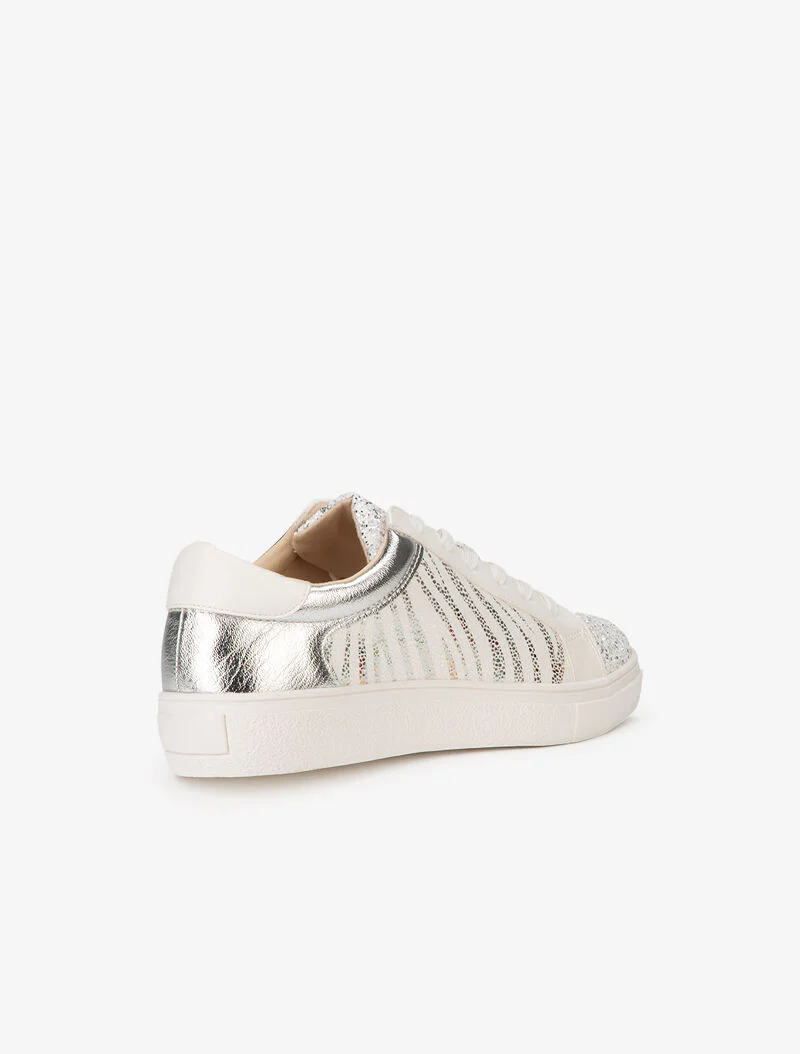 Sneakers met glanzende zebraprint en glitters - wit - Image 4