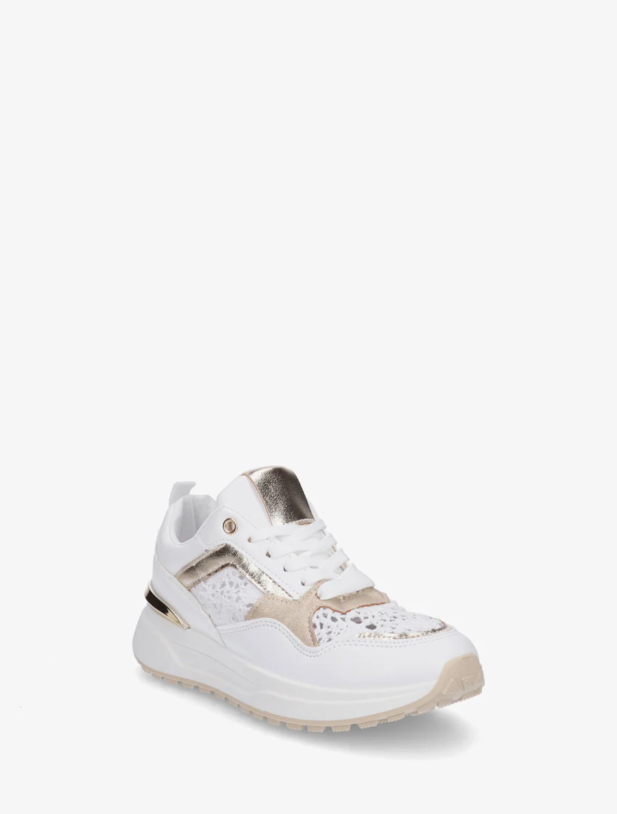 Sneakers met haakwerk inzetstukken - Wit - Image 2