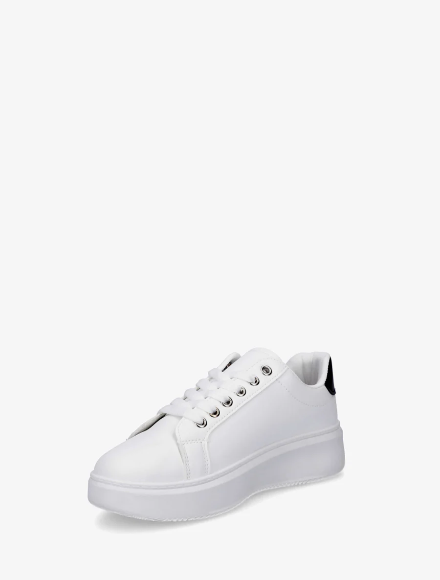 Sneakers met ingelegd strass hartje - Zwart - Image 3