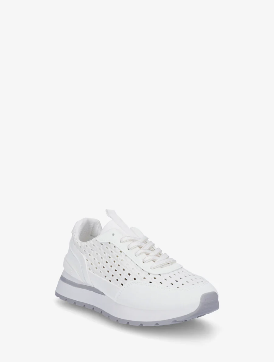 Sneakers met macramé-effect inzetstukken - Wit - Image 2