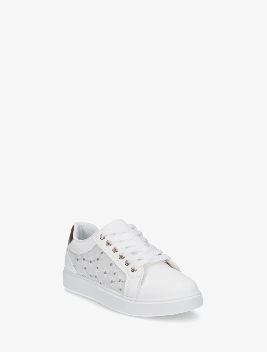 Sneakers met margrietmotief borduursel - Wit - Image 2