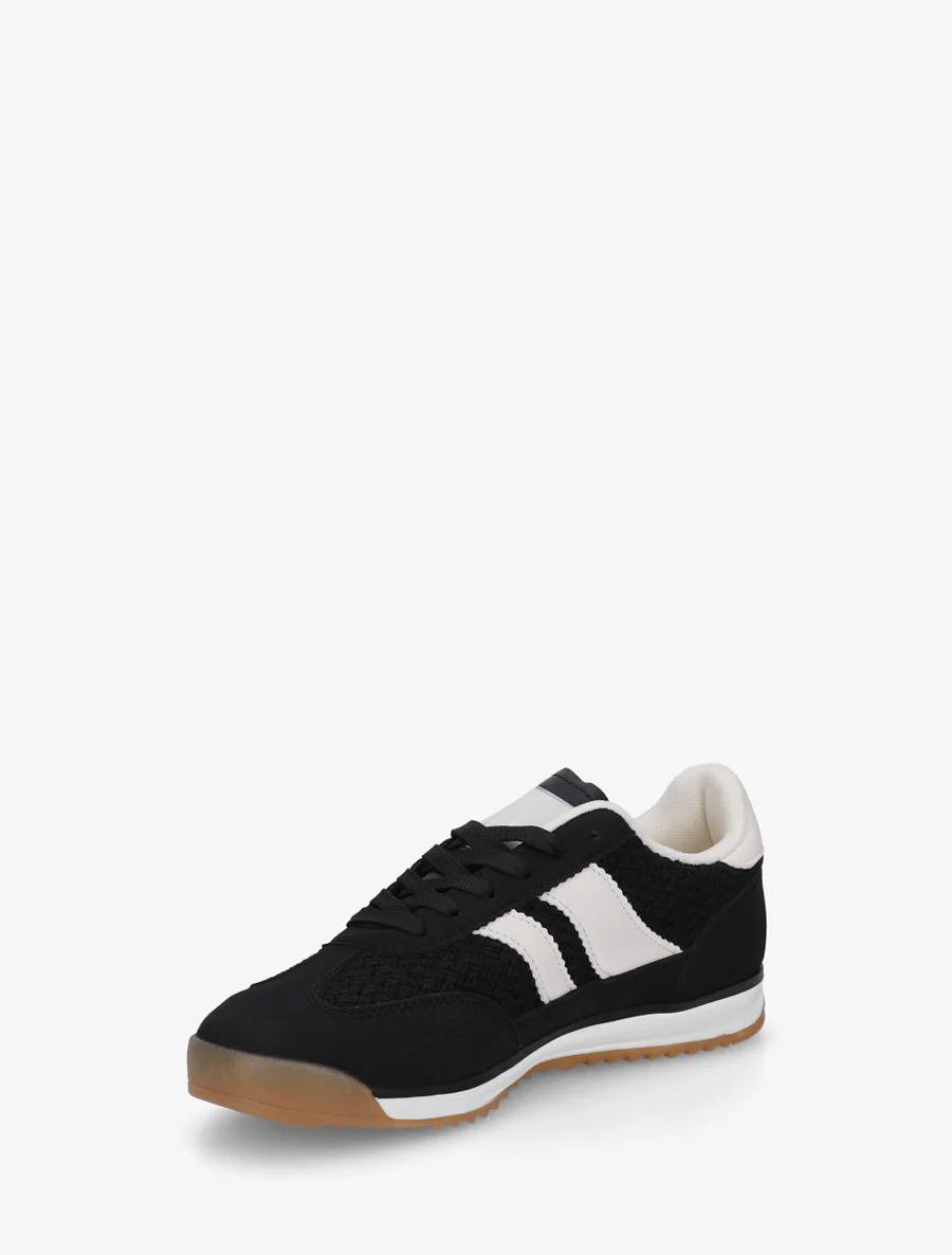 Sneakers met mesh-effect inzetstukken en contrasterende details. - Zwart - Image 3