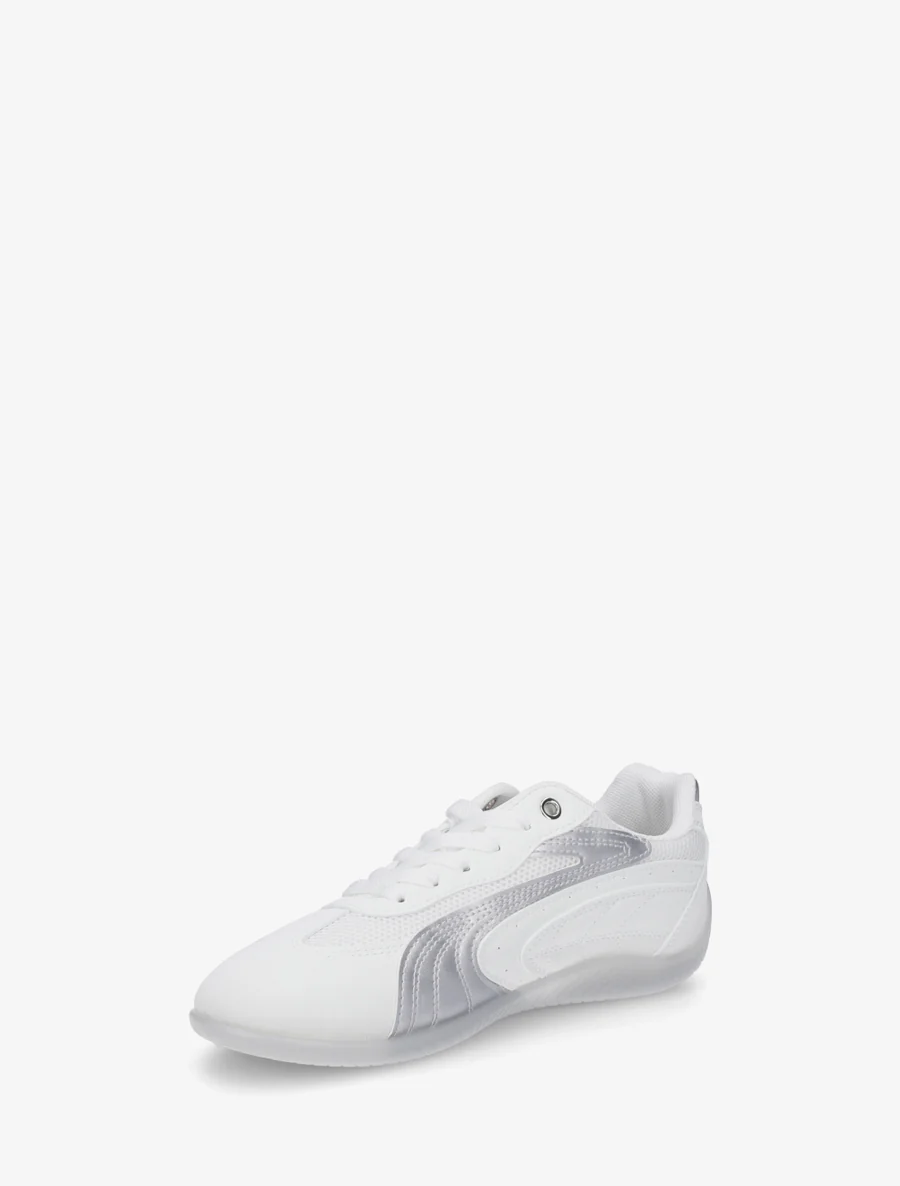 Sneakers met nubuck-effect en mesh inzetstukken - Wit - Image 3
