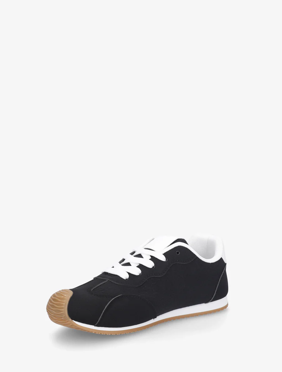 Sneakers met nubuck-effect textuur. - Zwart - Image 3