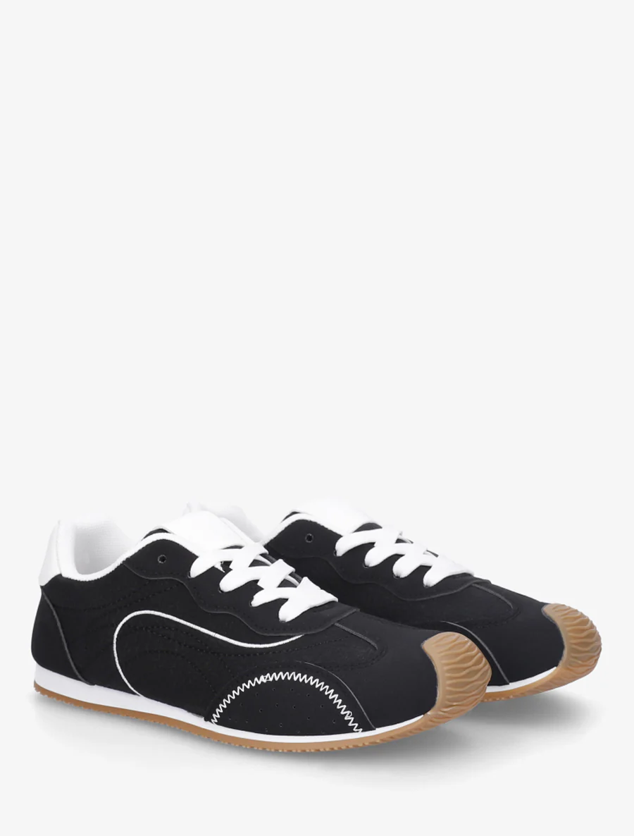Sneakers met nubuck-effect textuur. - Zwart - Image 4